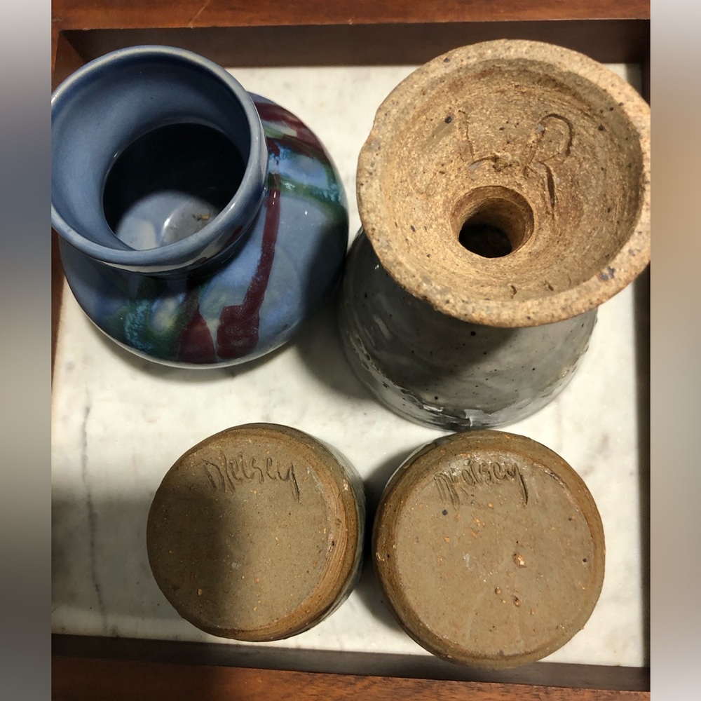 Set of 4 vintage pottery vases - Picture 2 of 11
